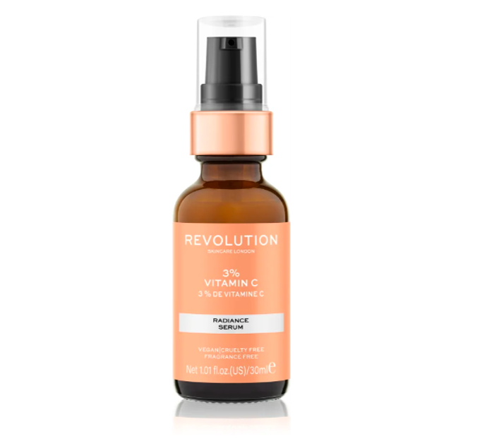 Revolution Skincare Vitamin C 3%, který má pleť především zregenerovat a rozjasnit. Přibližná cena 244 Kč.
Revolution Skincare Vitamin C 3%, který má pleť především zregenerovat a rozjasnit. Přibližná cena 244 Kč.