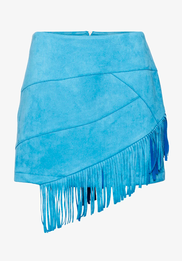 NADIA FRINGE SKIRT Minisukně, značka SOMETHINGNEW, přibližná cena 1260 Kč. 
