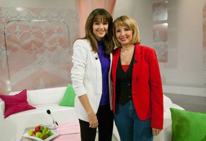 Stanislava Lekešová s Ivou Kubelkovou v pořadu Sama doma
