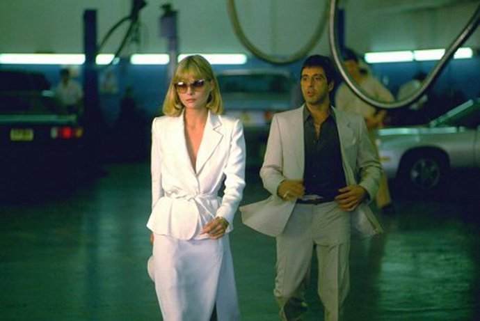Michel Pfeiffer a Al Pacino ve filmu Zjizvená tvář 
