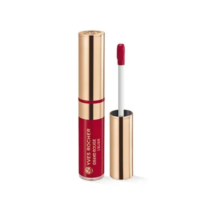 Tekutá rtěnka Grand Rouge l´Elixir s matným efektem, která nevysouší rty, regeneruje a vydrží až po dobu 12hodin. Složení obohacené o regenerační olej z kamélie zajišťuje jemnost, výživu a komfort pro vaše rty. 329 Kč
