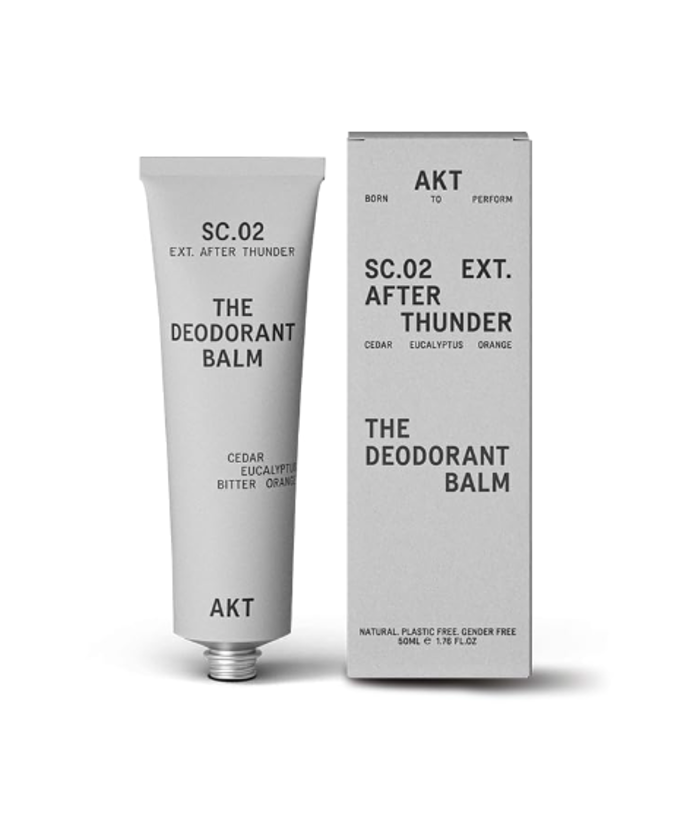 THE DEODORANT BALM. Award winning, multi-use, natural deodorant, značka AKT, přibližná cena 29.00 $
