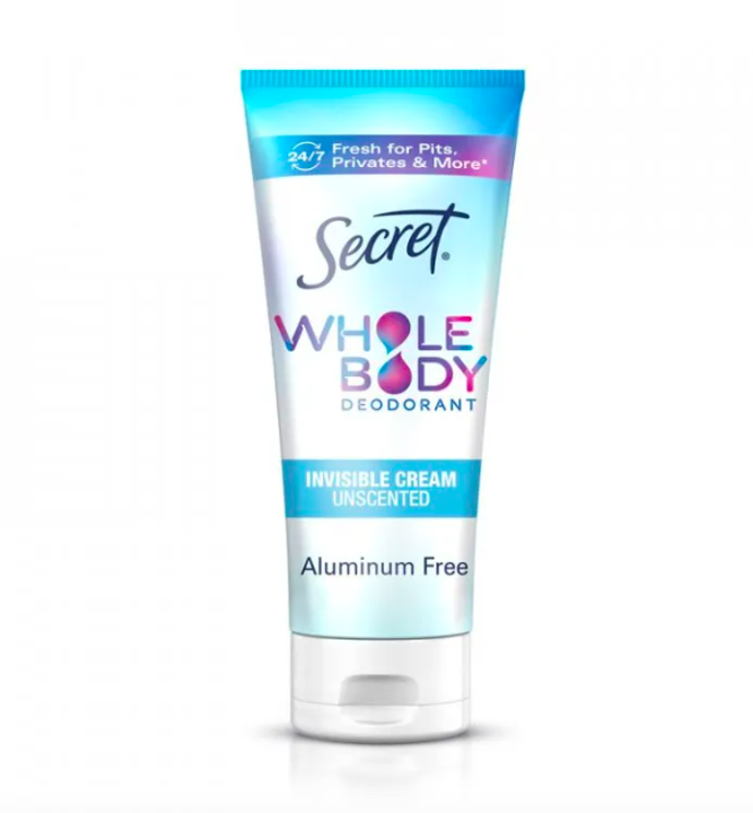 Krémový deodorant na celé tělo - Unscented, značka Secret, přibližná cena 459 Kč. 

