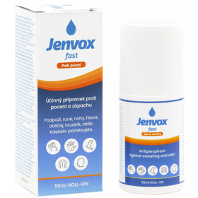 Fast Roll-on Proti pocení a zápachu, značka Jenvox, přibližná cena 515 Kč.
Fast Roll-on Proti pocení a zápachu, značka Jenvox, přibližná cena 515 Kč.