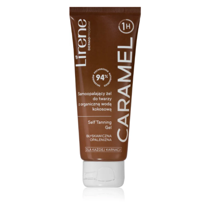 Perfect Tansamoopalovací gel na obličej, značka Lirene, přibližná cena 134 Kč. 
