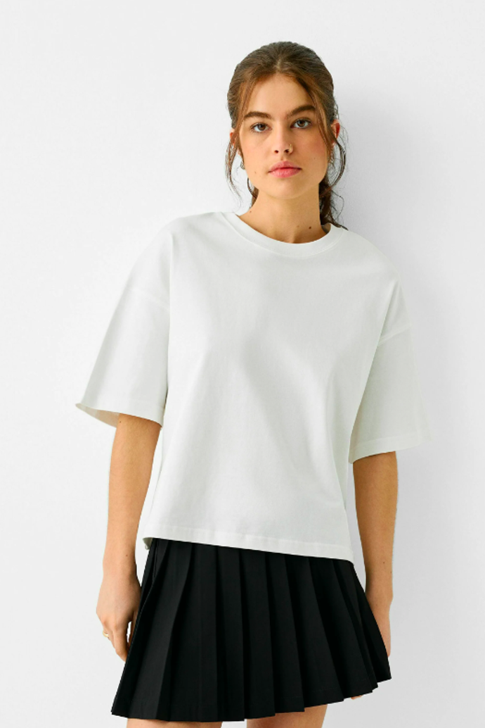 BOXY FIT - Triko s potiskem, Bershka, 399 Kč. 
