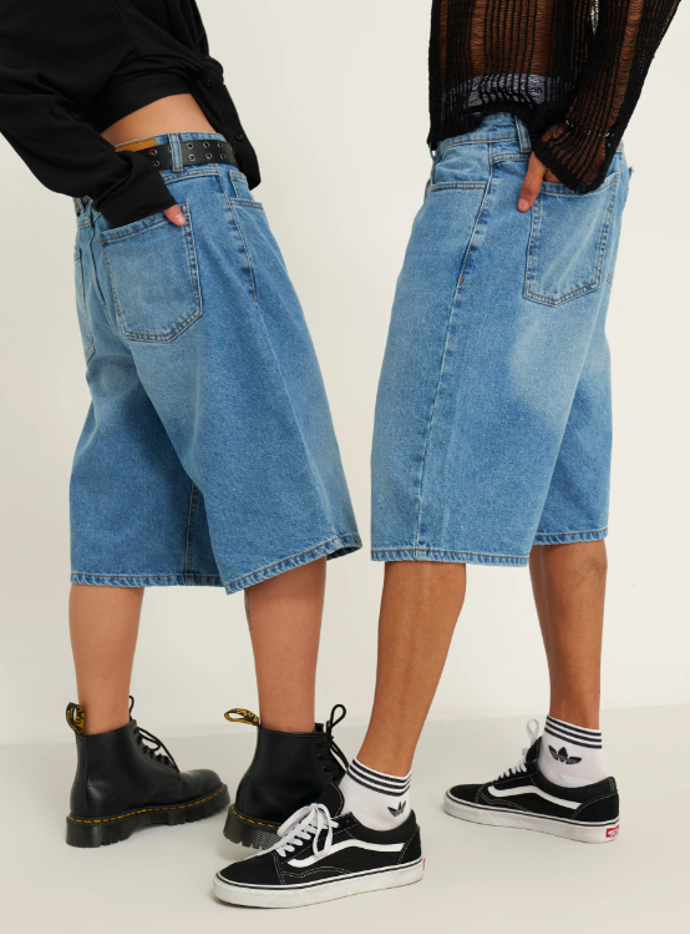 BAGGY DENIM SHORTS UNISEX - Džínové kraťasy, YOURTURN, 1010 Kč. 
