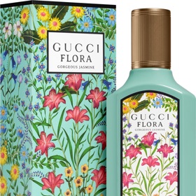 Flora Gorgeous Jasmine, Gucci (EdP, 50 ml/2115 Kč)

Zářivá, květinovo-ovocná vůně. Jako první ucítíte citrus bergamot se špetkou pepře, ale především jiskřivé, optimistické tóny mandarinky. Na úvod poté plynule navazují nepřehlédnutelný jasmín – sladký a velmi smyslný. Doprovází jej damašská růže a krémová, lehce ovocná magnolie. Závěrečné doznívání se nese na tónech pačuli, benzoinu a santalového dřeva. 
