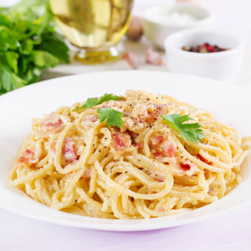 Italská kuchyně je prostě neodolatelná. Špagety carbonara!
