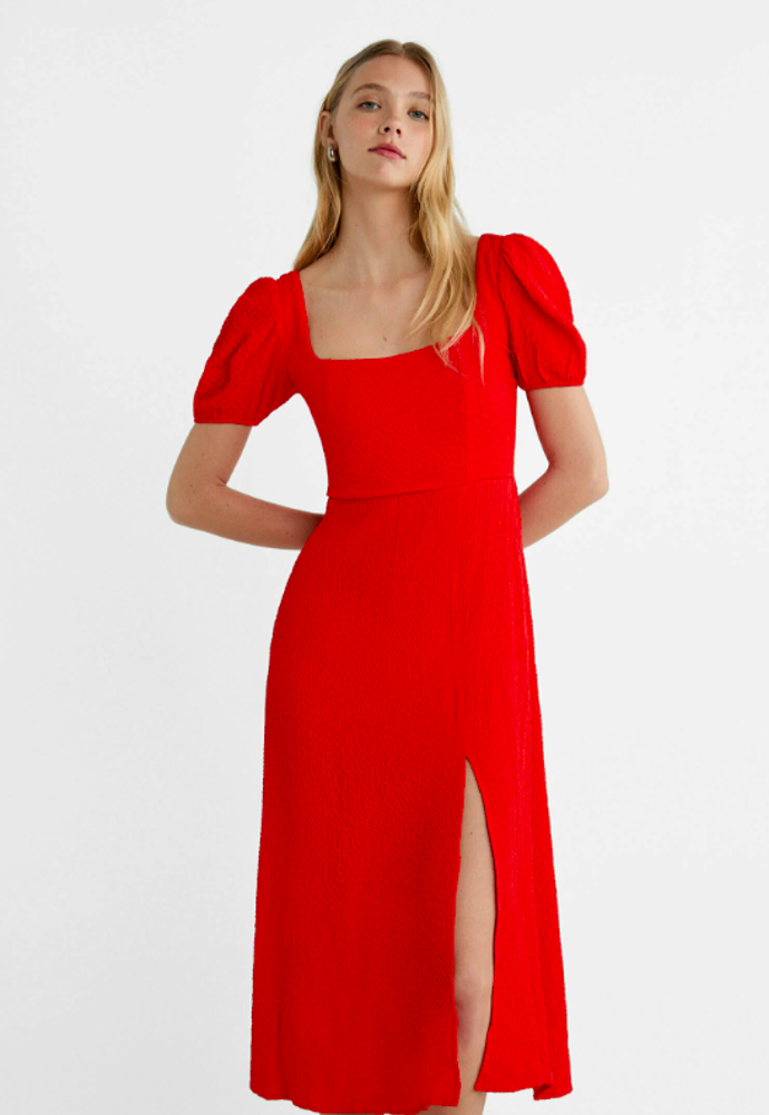 MIDIKLEID MIT RÜCKENPARTIE - Denní šaty, Stradivarius, 799 Kč. 
