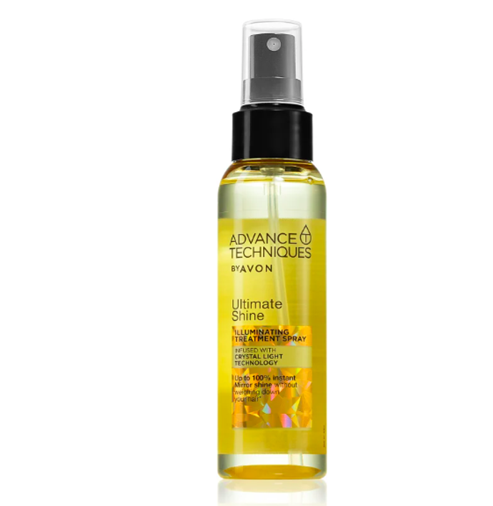 Advance Techniques Ultimate Shinefixační sprej pro lesk a hebkost vlasů, Avon, 185 Kč. 
