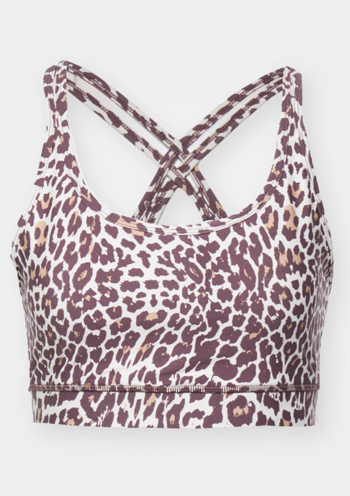 PRINTED FITNESS KEYHOLE BRA - Sportovní podprsenky se střední oporou, DKNY, 1200 Kč. 
