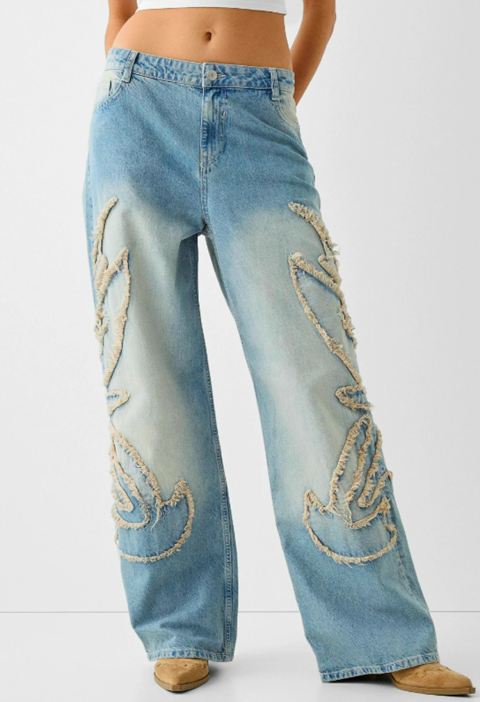 BAGGY WITH DETAIL - Džíny Relaxed Fit, Bershka, 999 Kč. 
