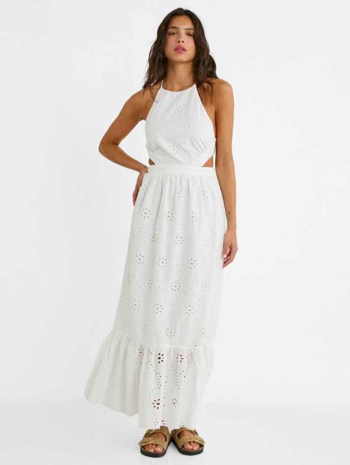 EMBROIDERED - Maxi šaty, Stradivarius, 1199 Kč. 
