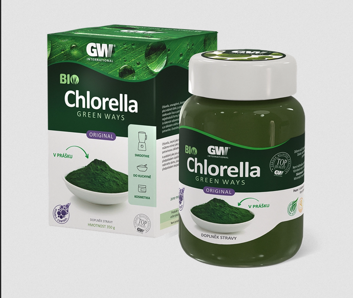 Chlorella je sladkovodní řasa, která obsahuje chlorofyl, základní aminokyseliny, vitamíny (A, B1, B6, B12, C, D) a důležité minerály (draslík, hořčík, vápník a jiné). 1090 Kč
