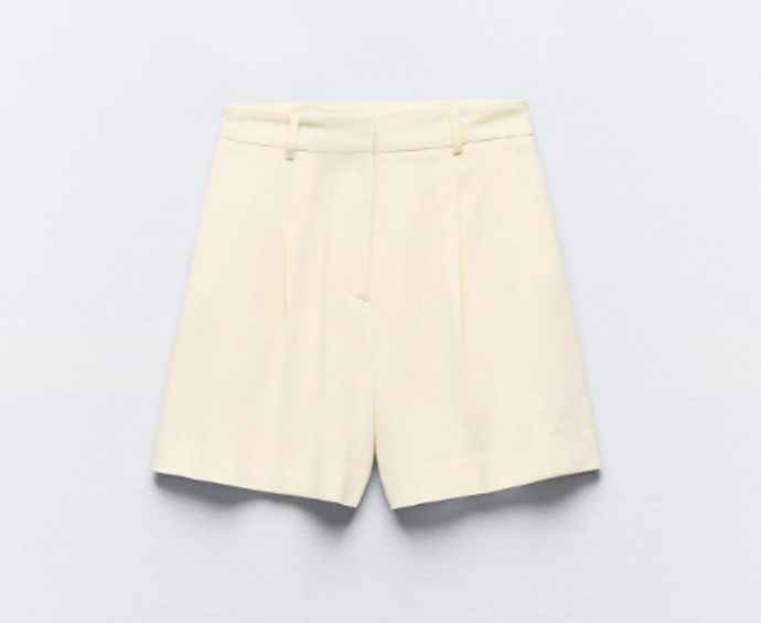 LNĚNÉ BERMUDY, Zara, 599 Kč. 
