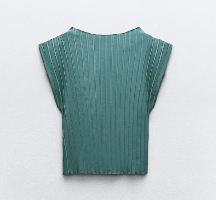 PLISOVANÝ TOP, Zara, 449 Kč. 
