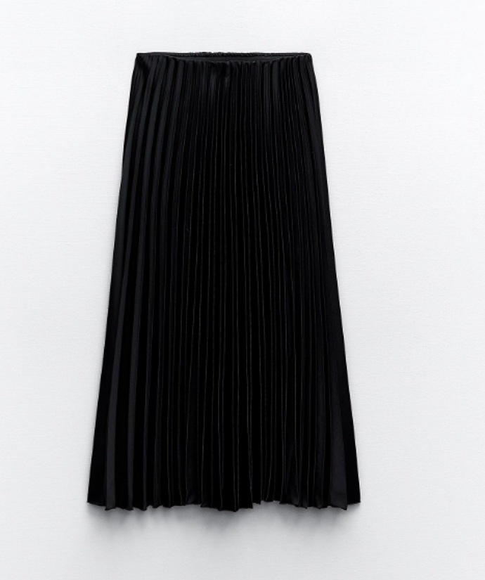 SATÉNOVÁ PLISOVANÁ SUKNĚ, Zara, 699 Kč. 
