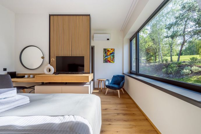 Pokoje hotelu Vista Resort nabízí pohádkové výhledy do přírody a jsou vybaveny vysoce kvalitními matracemi.
