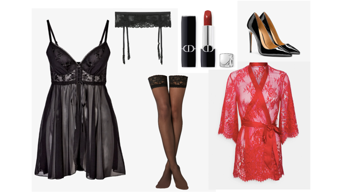 Outfít na vášnivé rande v pohodlí domova.
Outfít na vášnivé rande v pohodlí domova.