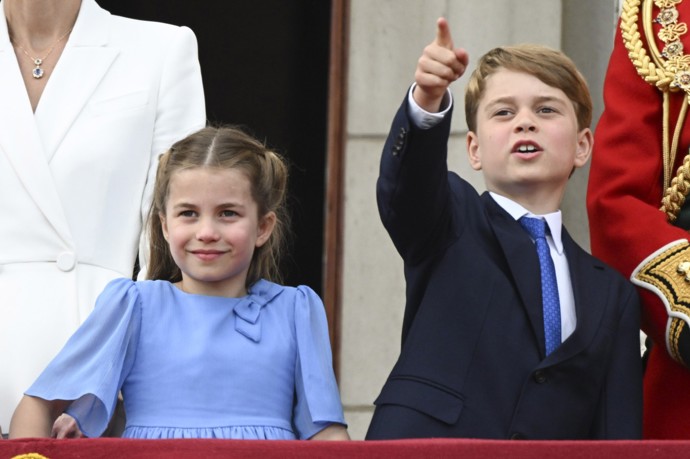 George a Charlotte na Trooping the Colour v roce 2022.
