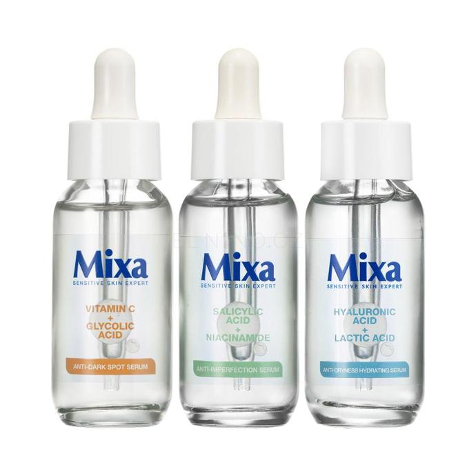 Pleťové sérum proti nedokonalostem Salicylic Acid + Niacinamide Anti-Imperfection Serum snižuje přebytečný kožní maz, stahuje póry a minimalizuje výskyt skvrn, zatímco niacinamid redukuje nedokonalosti a zklidňuje související nepříjemné pocity na pleti. 200 Kč

Hydratační pleťové sérum Hyaluronic Acid + Lactic Acid Anti-Dryness Hydrating Serum obsahuje kyselinu hyaluronovou, která okamžitě hydratuje a kyselinu mléčnou pro zklidnění, vyhlazení a posílení kožní bariéry. 200 Kč

Pleťové sérum proti tmavým skvrnám Vitamin C + Glycolic Acid Anti-Dark Spot Serum efektivní pečuje proti tmavým skvrnám. 200 Kč
