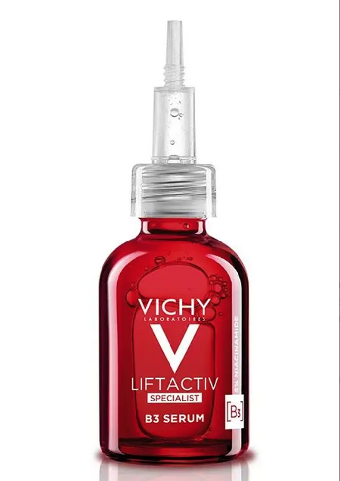Liftactiv Specialist B3 Sérum zabraňuje tvorbě pigmentových skvrn ve spodní vrstvě pokožky a zároveň napomáhá jejich odstranění na jejím povrchu, díky svému peelingovému efektu. Zároveň napomáhá redukci vrásek. Pleť vypadá jasnější a má sjednocený tón. 899 Kč
