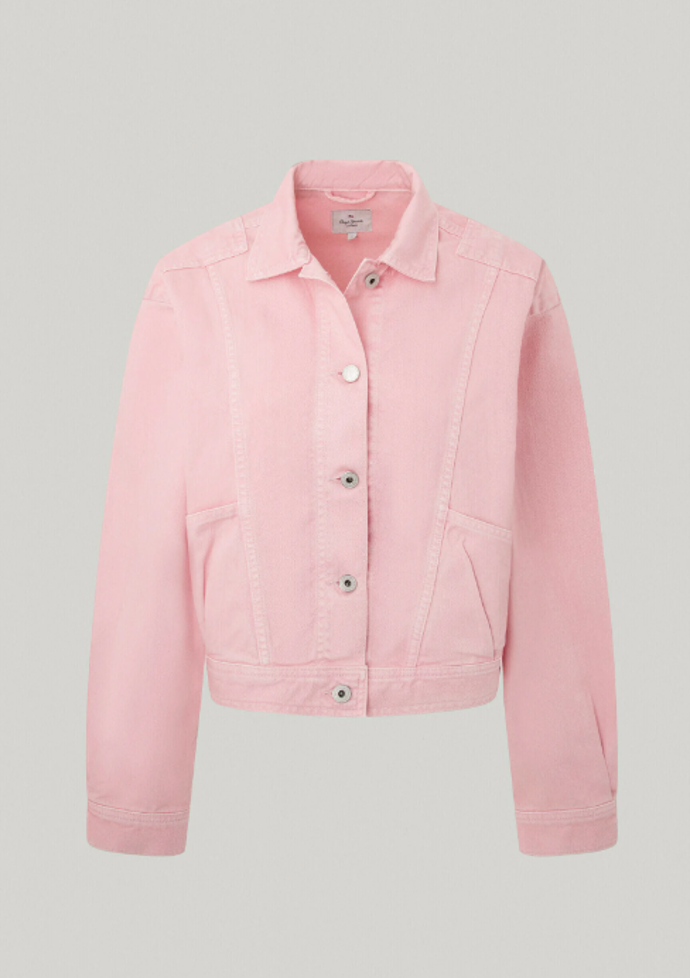 Růžová džínová bunda, Pepe Jeans, 2940 Kč
