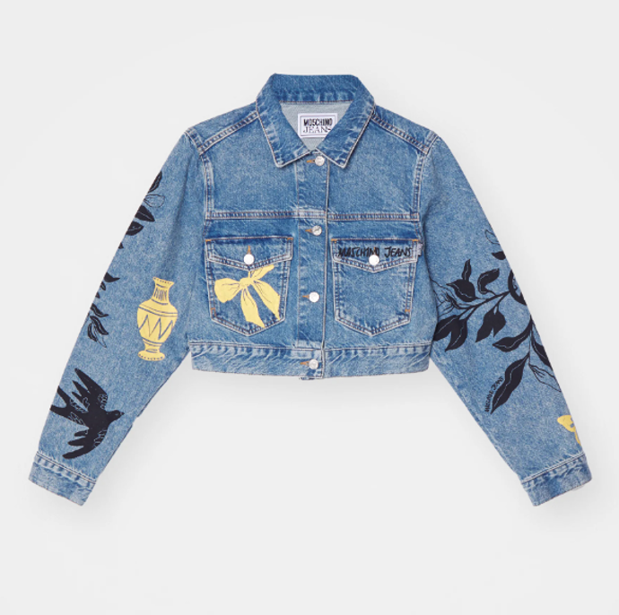 Džínová bunda s potiskem, MOSCHINO, 13800 Kč
