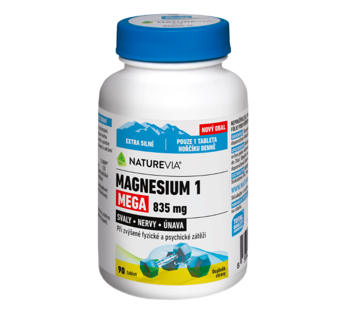 Magnesium 1 mega, NATUREVIA, 269 Kč.
Magnesium 1 mega, NATUREVIA, 269 Kč.