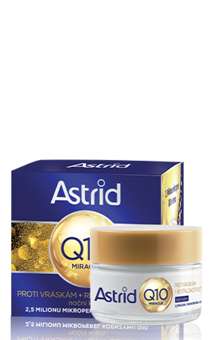 ASTRID Q10 MIRACLE Anti-wrinkle & Revitalizing Night Cream, s koenzymem Q10, 179 Kč
