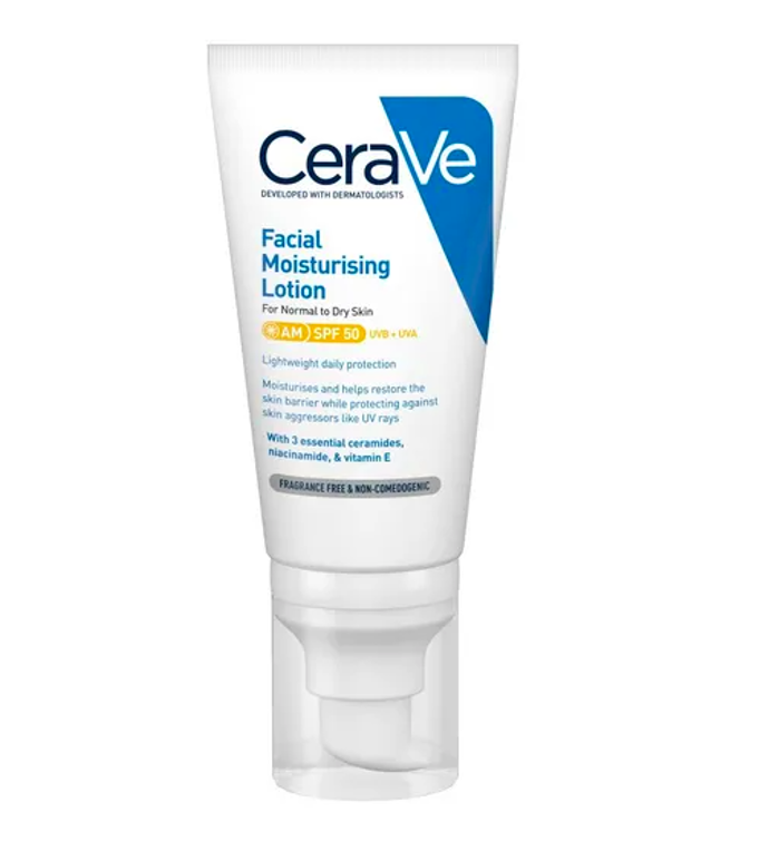 Hydratační péče o pleť SPF50, CeraVe, 379 Kč
Hydratační péče o pleť SPF50, CeraVe, 379 Kč