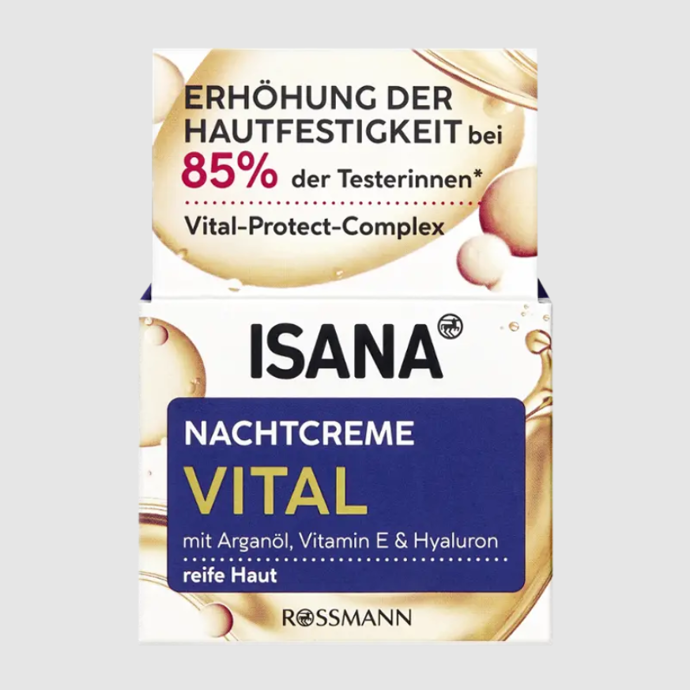 Noční krém ISANA Vital, vyrobený z cenných lipidů, 64,90, prodává Rossmann
