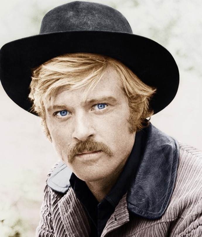 Robert Redford jako Sundance Kid z filmu Butch Cassidy and Sundance Kid z roku 1966, který z něj udělal definitivně mega star.

