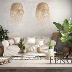 V obývacím pokoji by měla panovat poklidná, relaxační a pozitivní atmosféra. Křesla ani gauč se dle Feng Shui nedoporučuje otáčet zadní částí směrem ke dveřím, aby energie nebyla blokována. Květiny a tlumené osvětlení dodají prostoru svěžest a útulný nádech.
