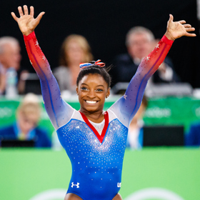 Simone Biles je jednou z nejtalentovanějších gymnastek historie. 
