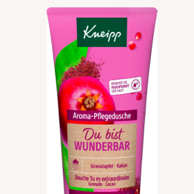 Kneipp Sprchový gel You are wonderful!

Vyživující složení s přírodním pečujícím olejem a extraktem z granátového jablka a kakaa jemně čistí pokožku a chrání přirozený kožní mikrobiom. Vaše pokožka bude příjemně provoněná a viditelně hydratovaná.

Cena: 99 Kč
