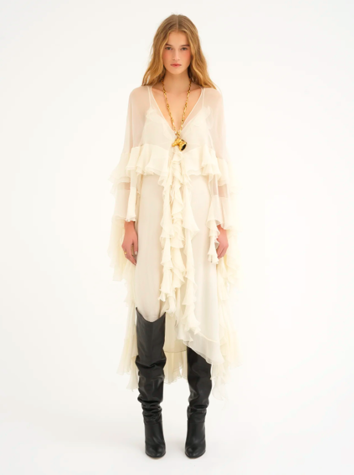 Šaty s volány, Chloé, 4190 eur. 
