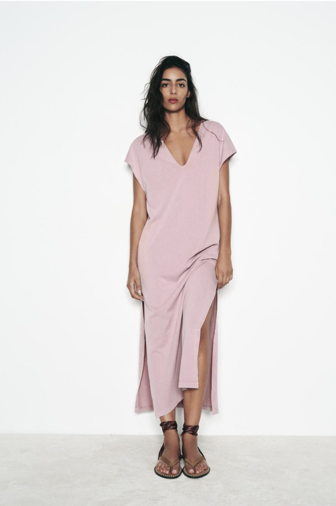 Bavlněné midi šaty, FADED MIDI DRESS, Zara, 649 kč
