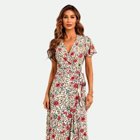 FS Collection, SLEEVE HEM DETAIL MIDI WRAP - Maxi šaty - off white, 1 177 Kč

 
