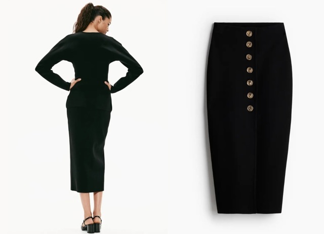 Pouzdrová sukně z jemného úpletu, H&M, 1 459 Kč
