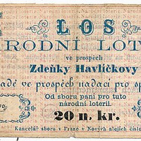 Los národní loterie ve prospěch "dcery národa" Zdeňky Havlíčkové
