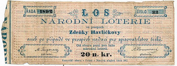 Los národní loterie ve prospěch "dcery národa" Zdeňky Havlíčkové
Los národní loterie ve prospěch "dcery národa" Zdeňky Havlíčkové