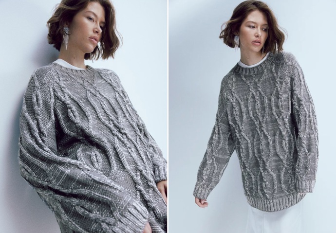 Oversized metalicky třpytivý svetr, H&M, 1 249 Kč
Oversized metalicky třpytivý svetr, H&M, 1 249 Kč