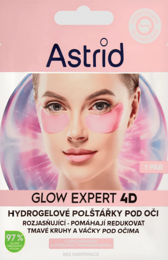 Glow Expert 4D hydrogelové oční polštářky s 97 % složek přírodního původu jsou obohaceny o niacinamid a kyselinu tranexamovou. Niacinamid, jeden z nejsilnějších antioxidačních vitamínů pomáhá rozjasnit a oživit oční okolí. Kyselina tranexamová, vysoce účinná rozjasňující aminokyselina dodává pokožce pod očima bezkonkurenční jas. Oční polštářky s hydrogelovou technologií také pomáhají redukovat tmavé kruhy a vačky pod očima. 44,90 Kč
