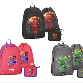 LEGO Školní souprava Light, 3dílná, obsahuje školní batoh 25 litrů, sportovní vak a školní penál, Lego Friends - Ninjago, Lidl, 999 korun
