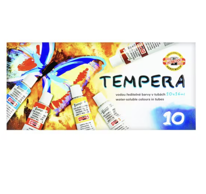 KOH-I-NOOR, Tempera vodou ředitelné barvy v tubách 10 x 16ml, Tesco, 199,90
