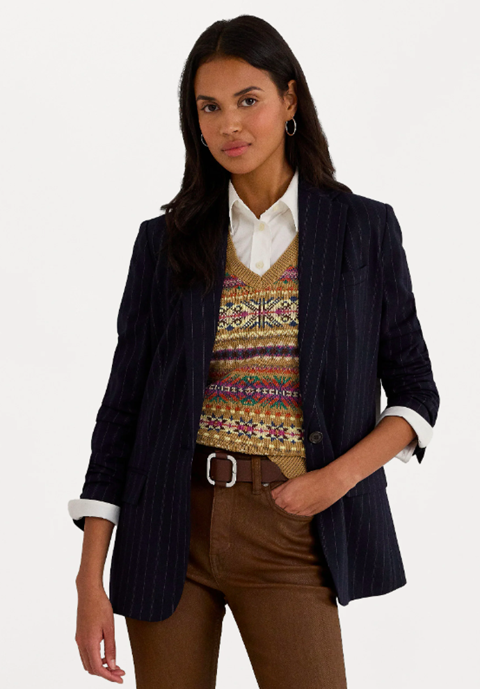 Sako s proužky, Lauren Ralph Lauren, 12260 Kč.
Sako s proužky, Lauren Ralph Lauren, 12260 Kč.