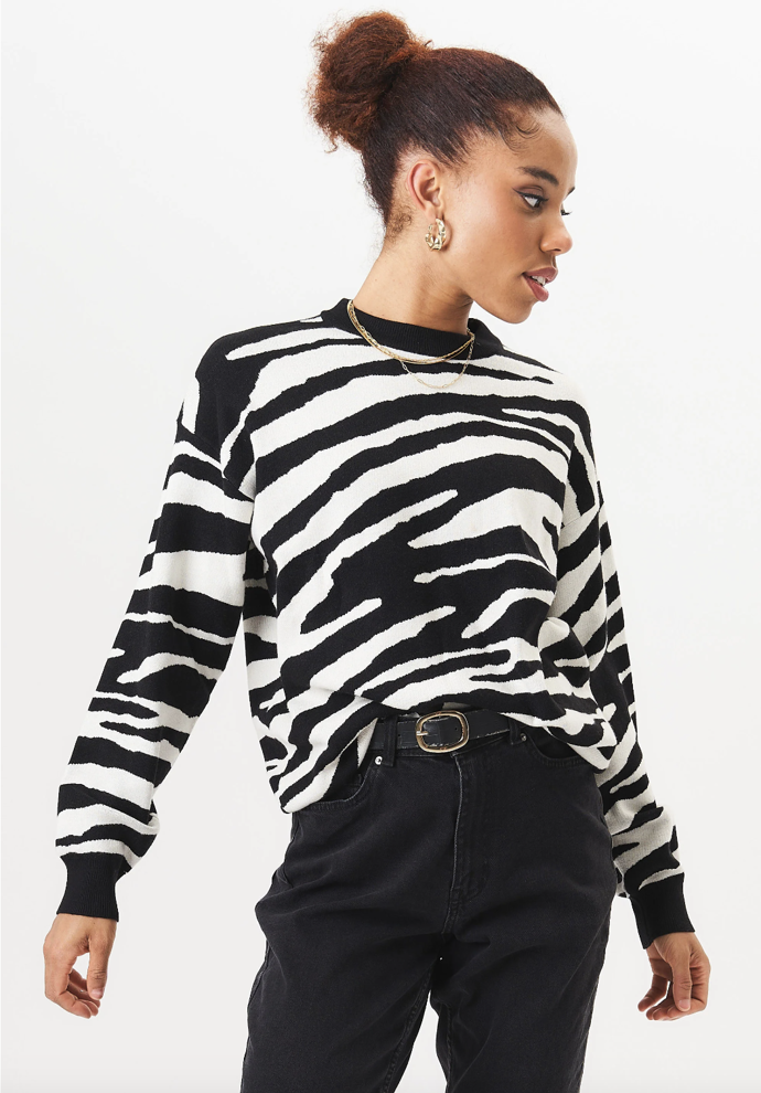 GINI LONDON ZEBRA, Svetr zebra, Zalando, 1522 Kč
