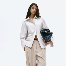 Široké kalhoty béžové, H&M, 719 Kč
